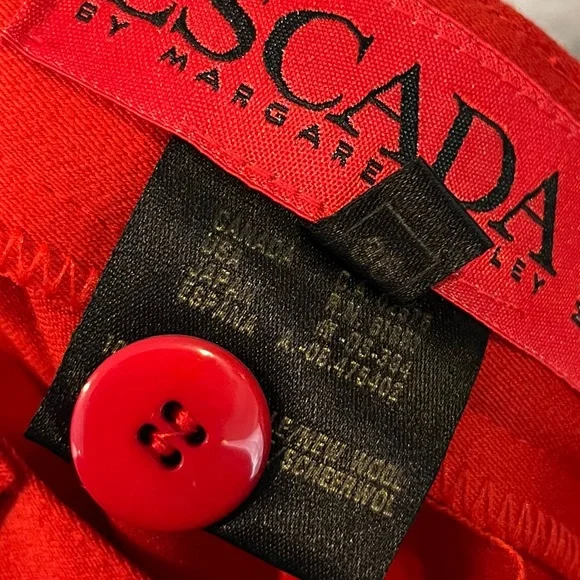 NWT Vintage Escada Women’s Euro 36 Bright Red Wool Blend Pleated Trousers - Picture 14 of 15